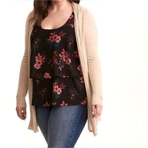 Torrid Black Floral Tiered Tank Top size 2